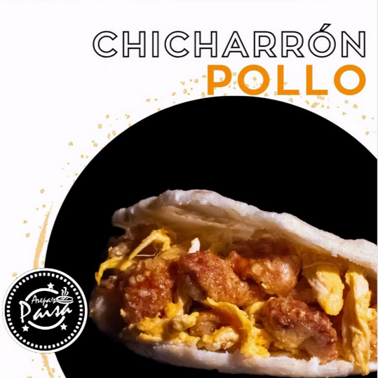 Arepa Pollo Chicharrón + Bebida