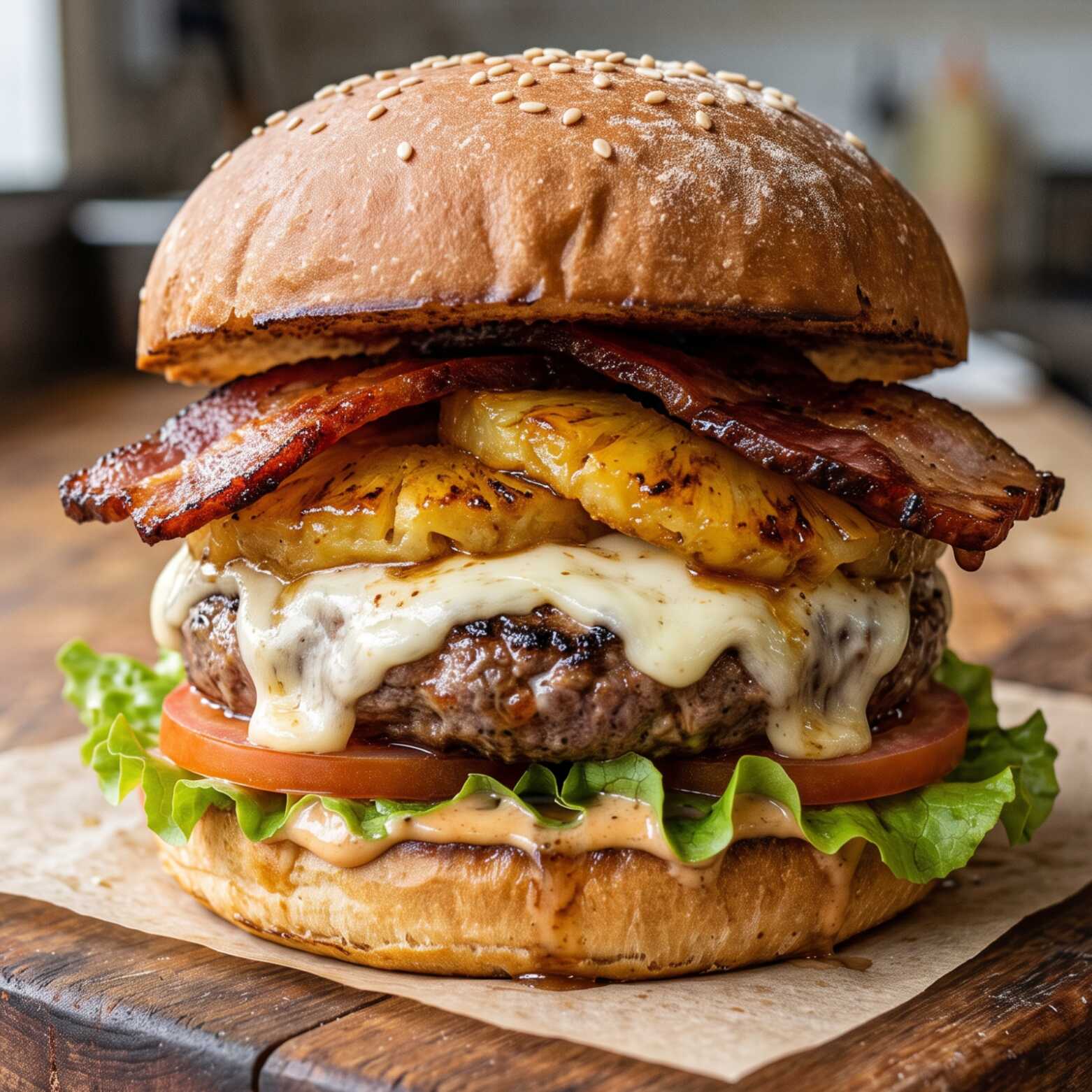 Hamburguesa Clásica Hawaiana