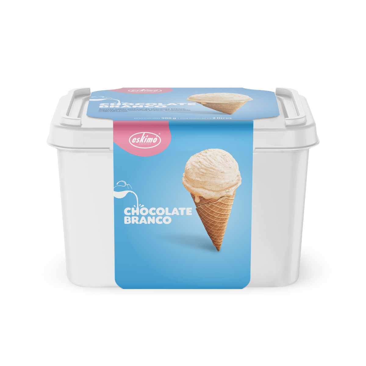 sorvete sabor artificial chocolate branco