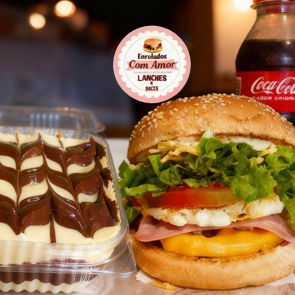 Seu Dia pede esse combo! A felicidade em forma de lanche, bebida e sobremesa.
