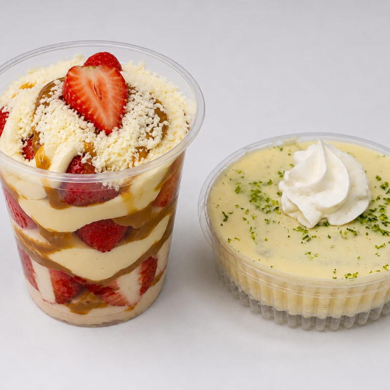 Pie de limón 5 oz + Fresas con crema