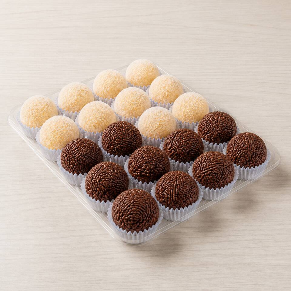 São 10 Brigadeiros + 10 Ninhos para você se deliciar!