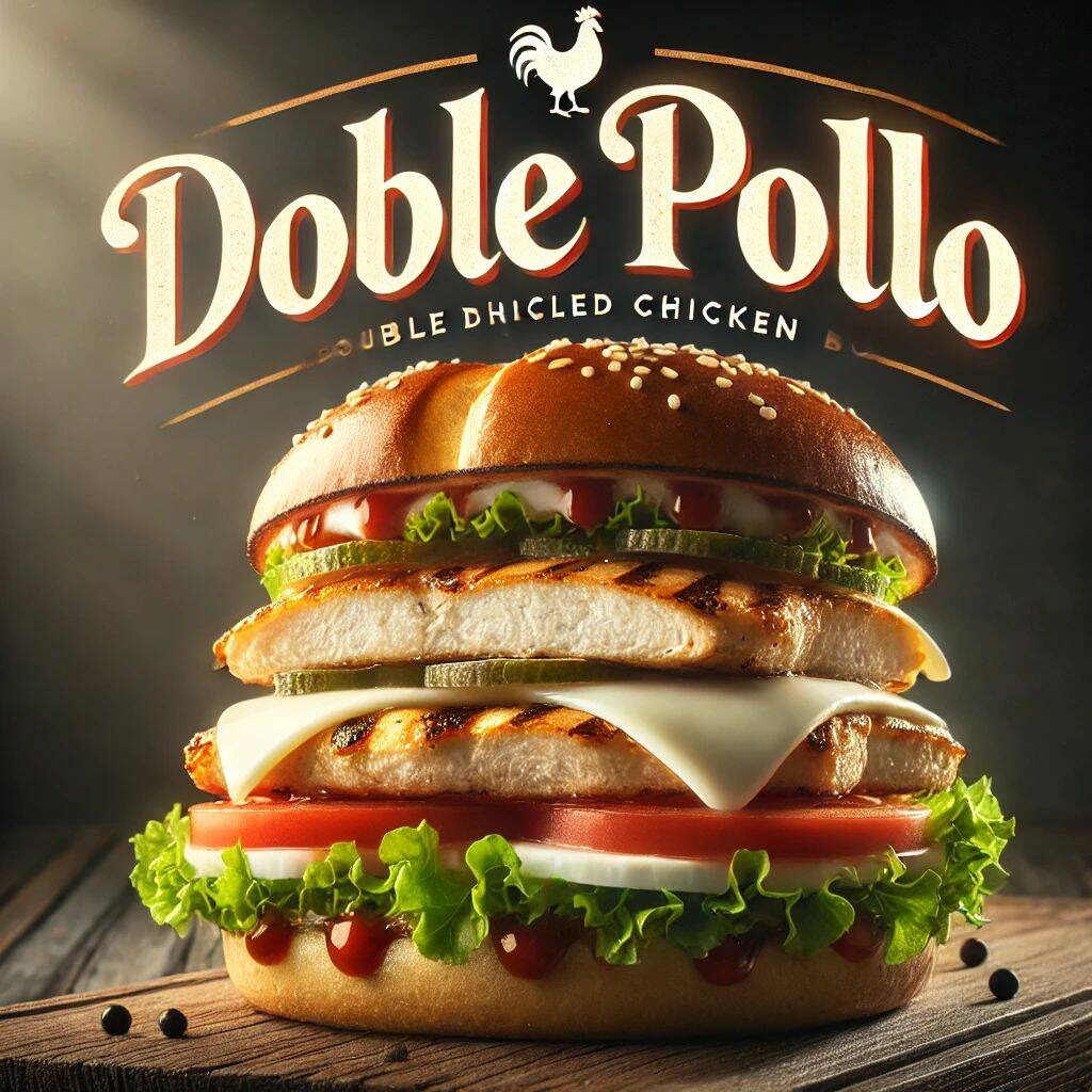 HAMBURGUESA DOBLE POLLO