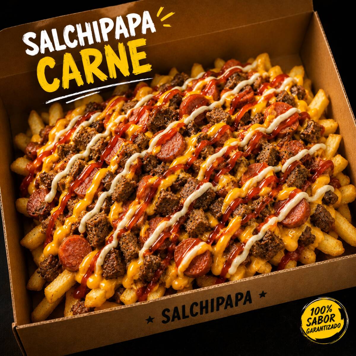 Super salchipapa Carne