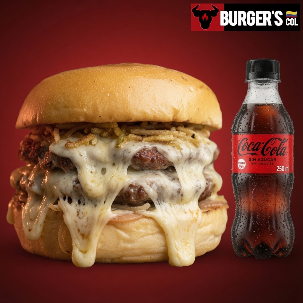 COMBO BURGER DOBLE CARNE CHEESE + GASEOSA ⭐