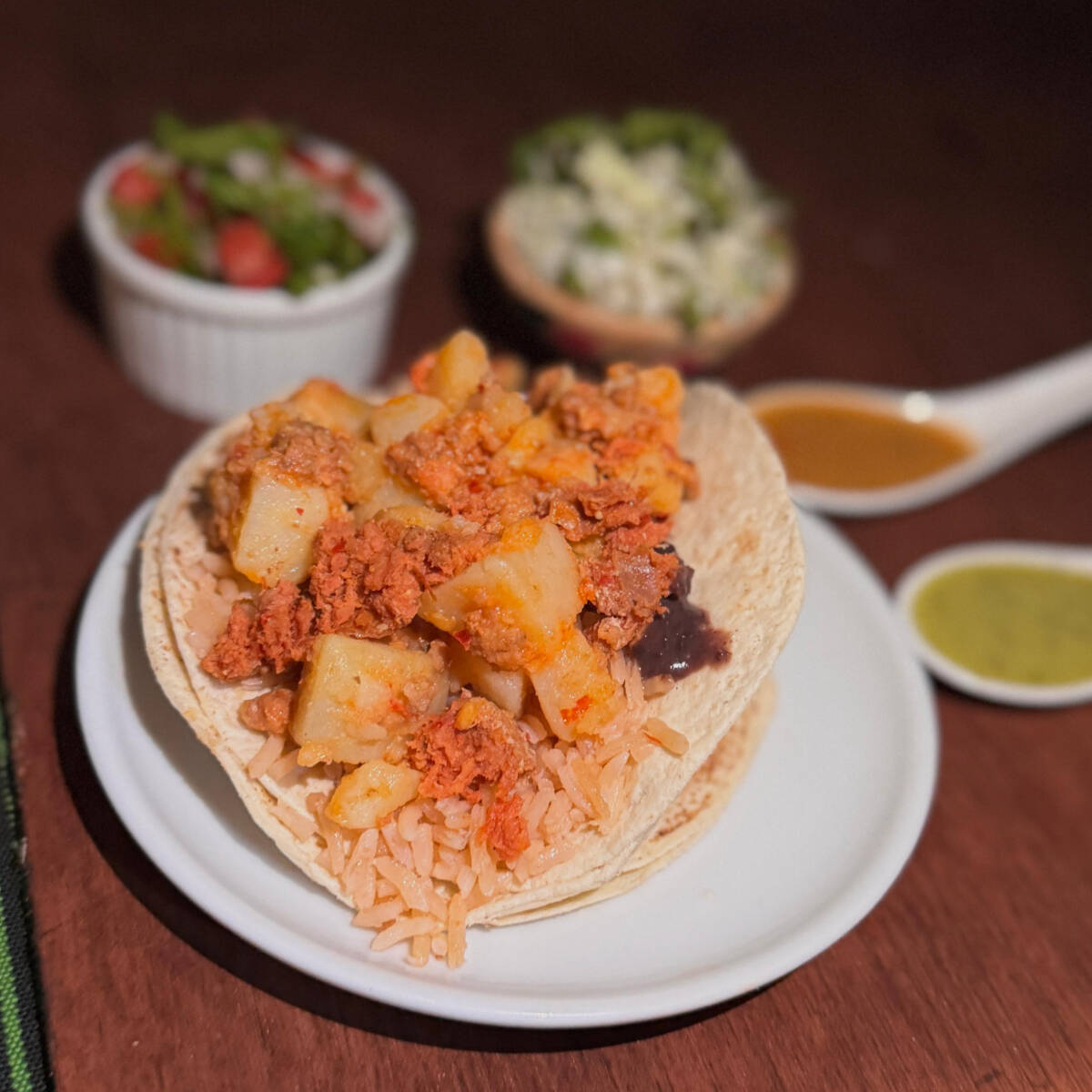 Taco de Papa con Chorizo