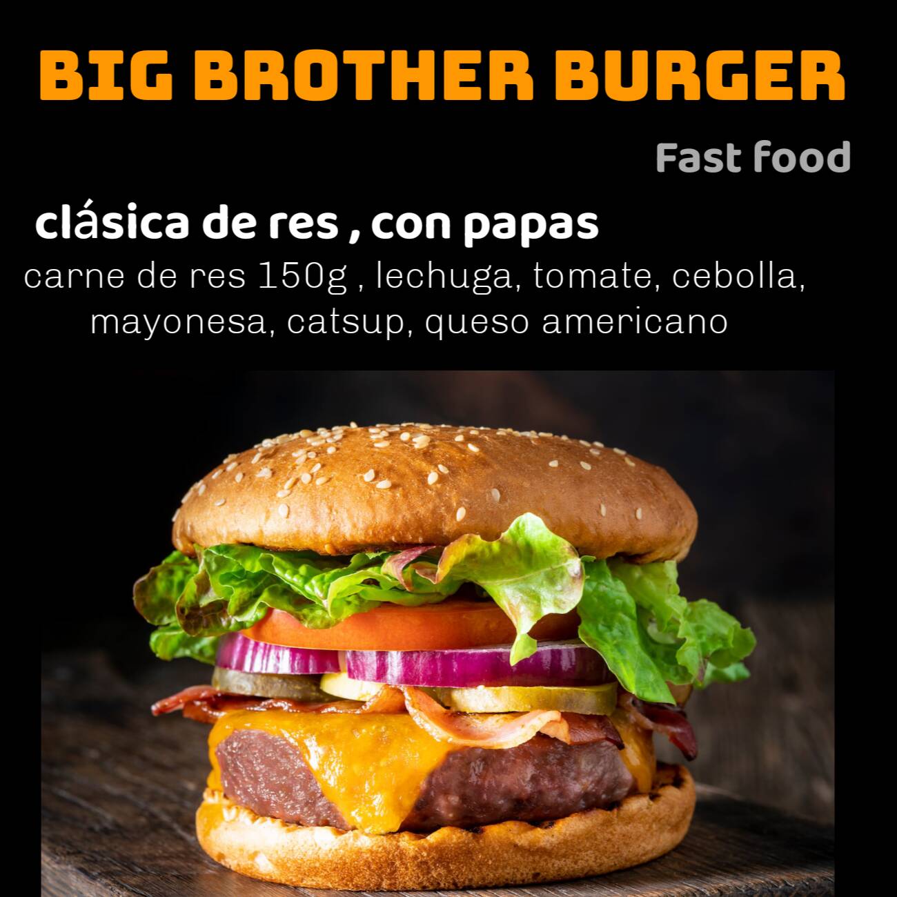 Hamburguesas clásica con papás