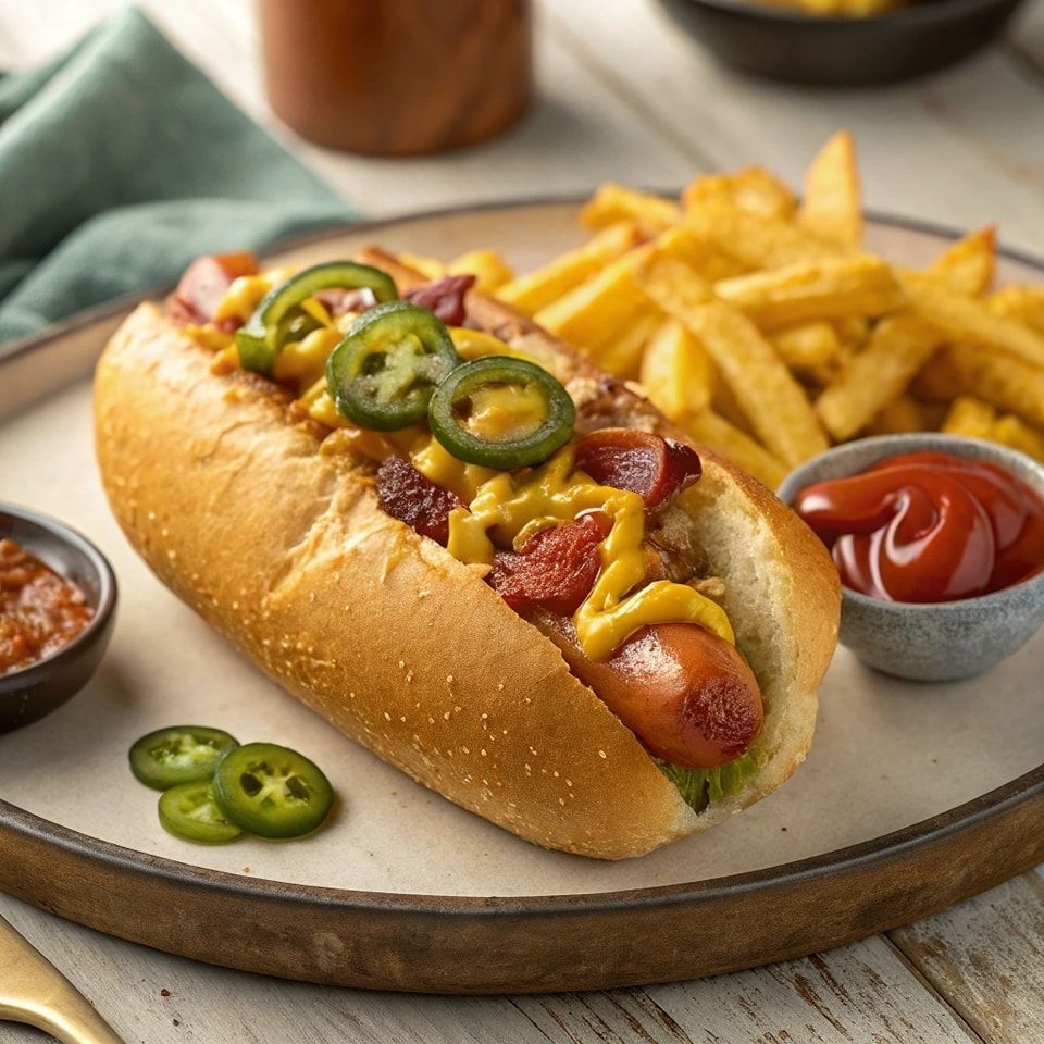 Hot Dog Salchicha para Asar con Papas