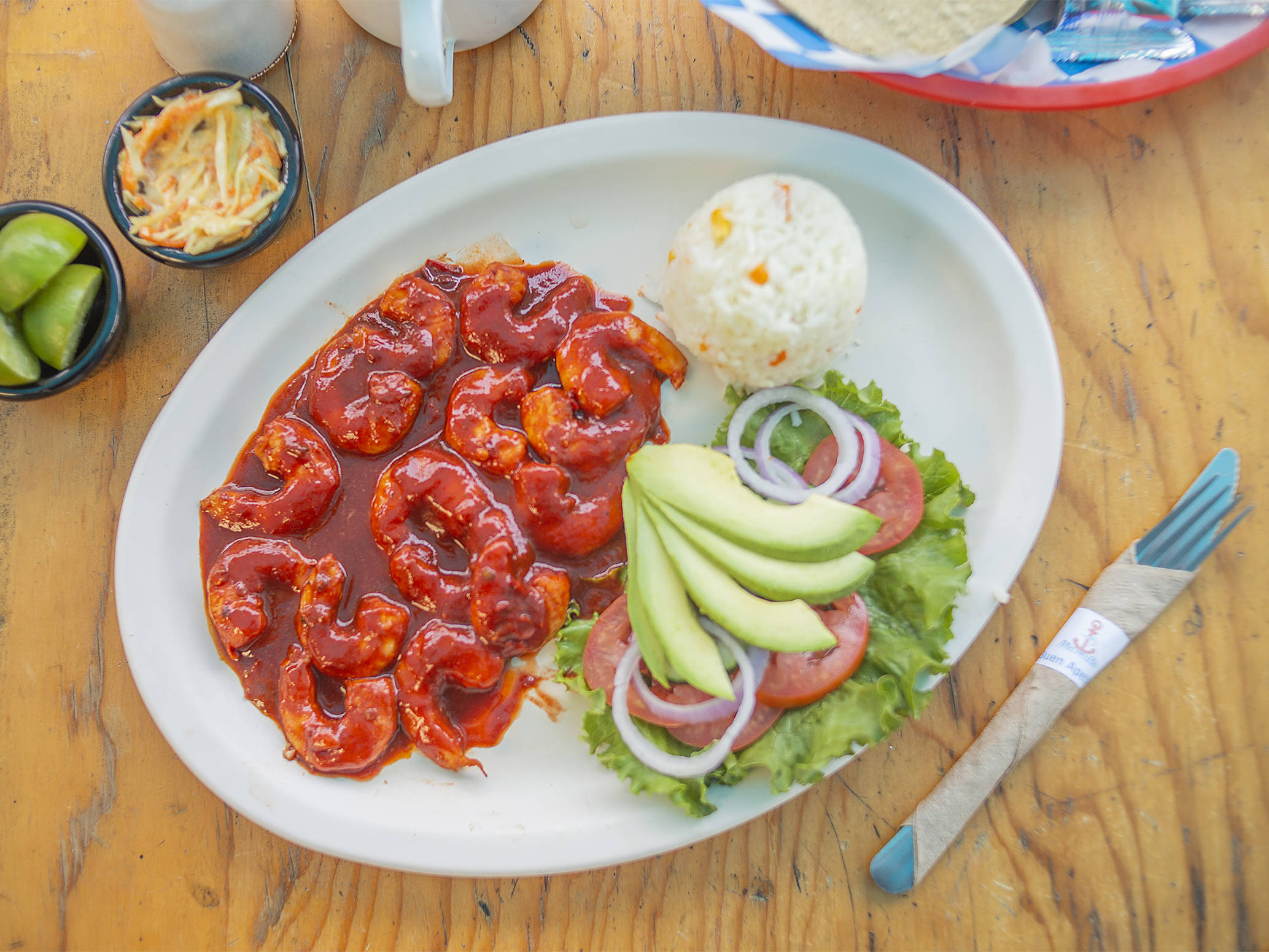 Camarones+Arroz Blanco+ Ensalada