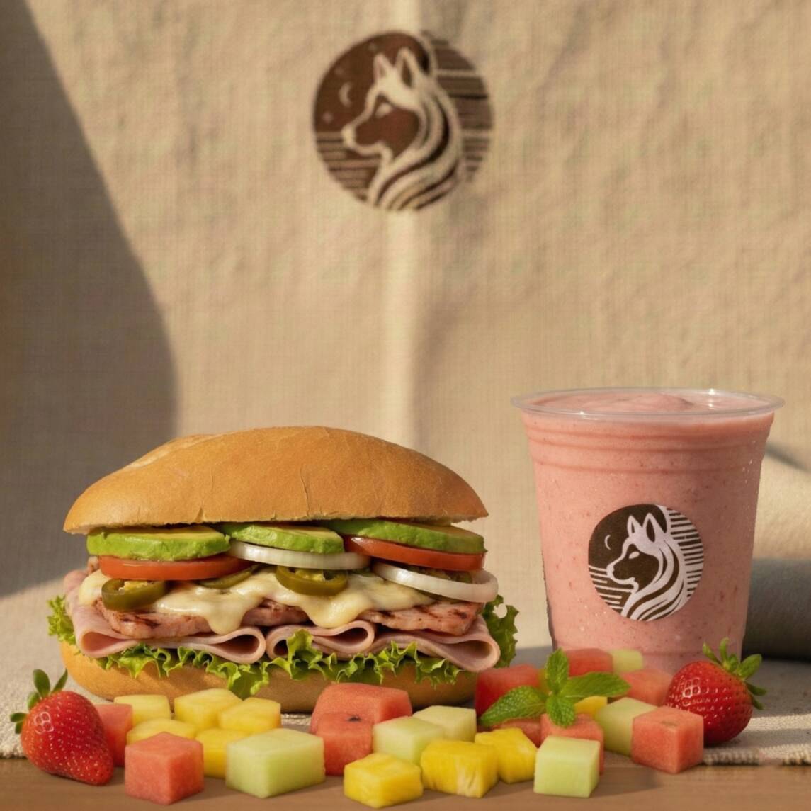 Media Luna ( Torta + Licuado )