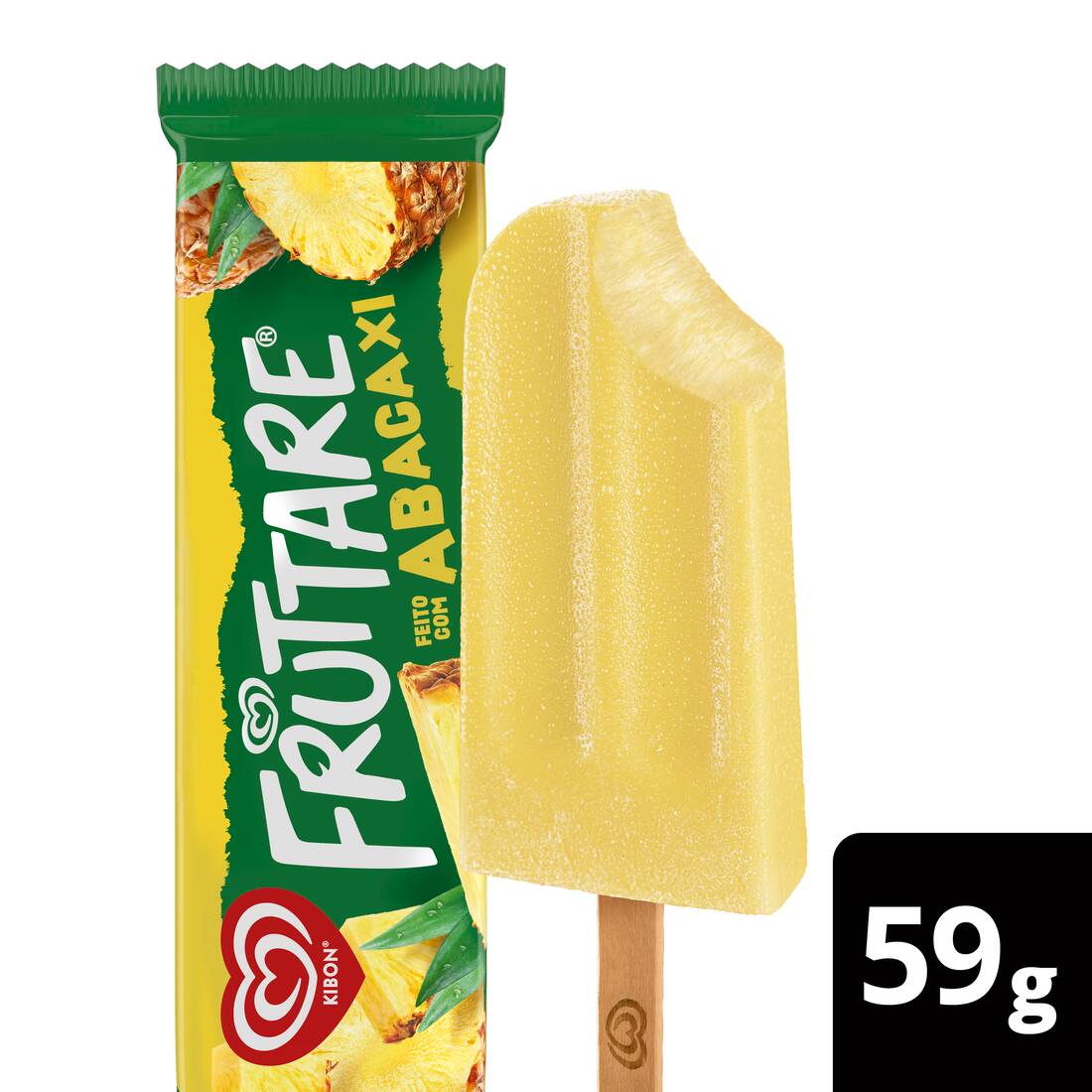 Novo Fruttare abacaxi, na versão edição limitada! Traz o sabor da fruta no palito, saboroso e geladinho, para refrescar o seu verão e é fonte de vitamina C.
