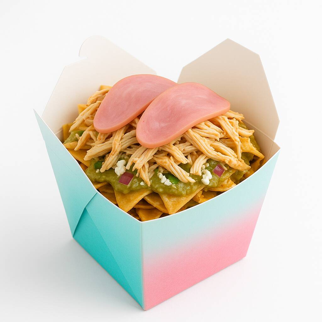 Chilaquiles con Pollo y Jamón.