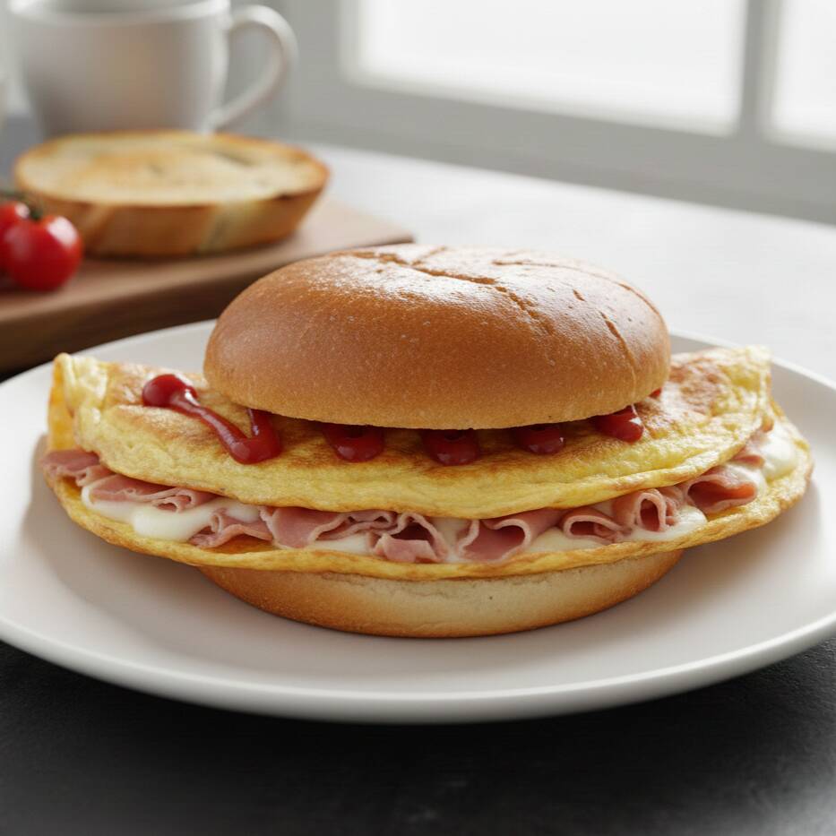 Bollo con Huevo de Jamón y Queso