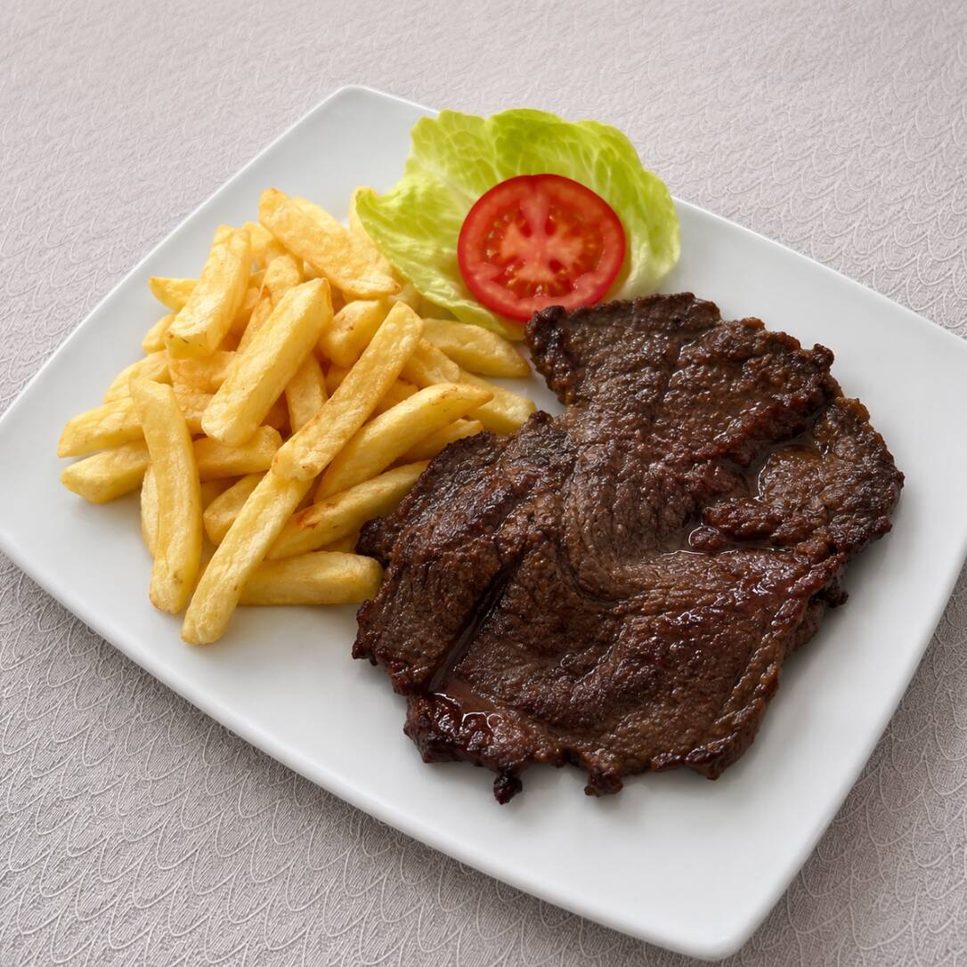 Bistec Frito con Papas Fritas