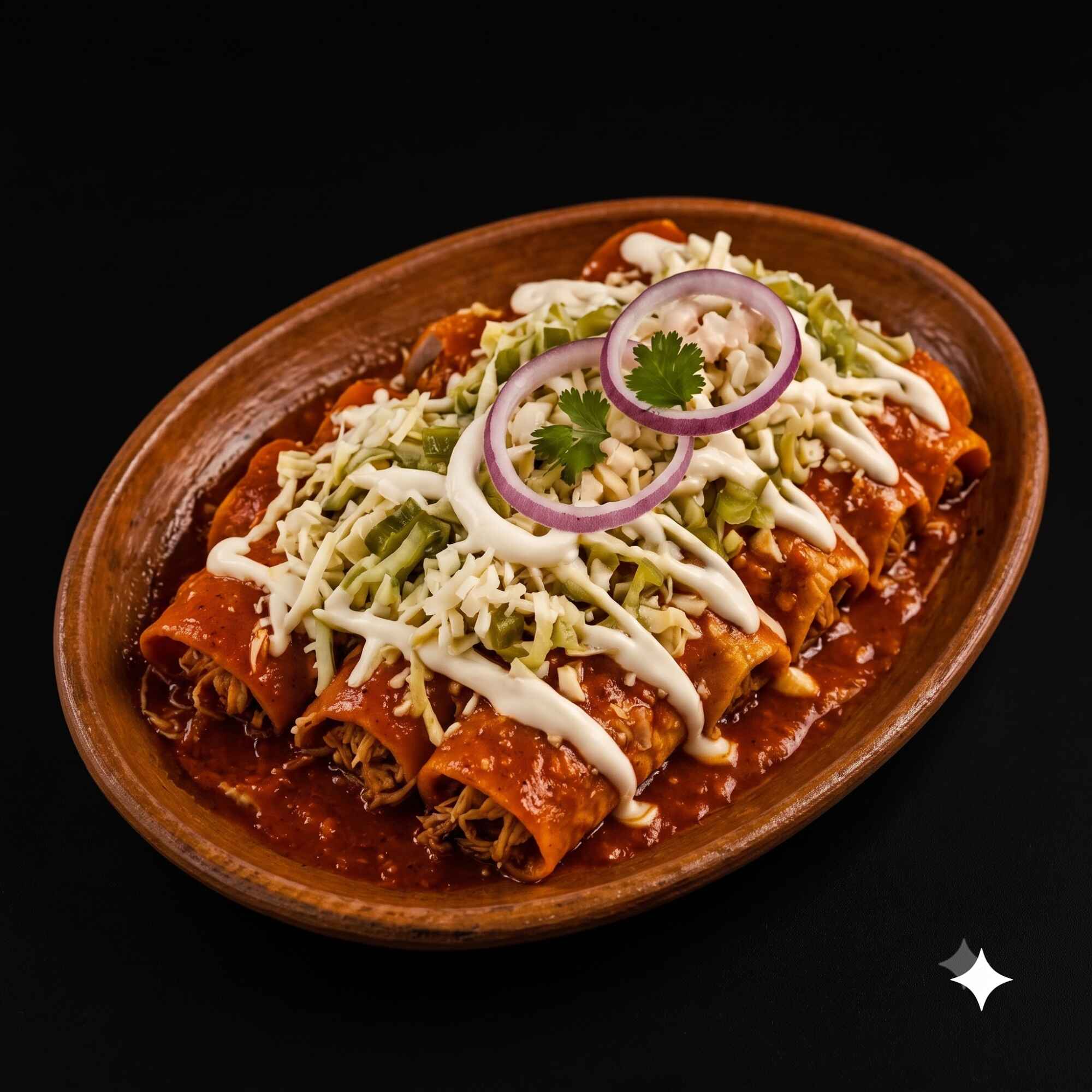 Enchiladas Montadas con Deshebrada