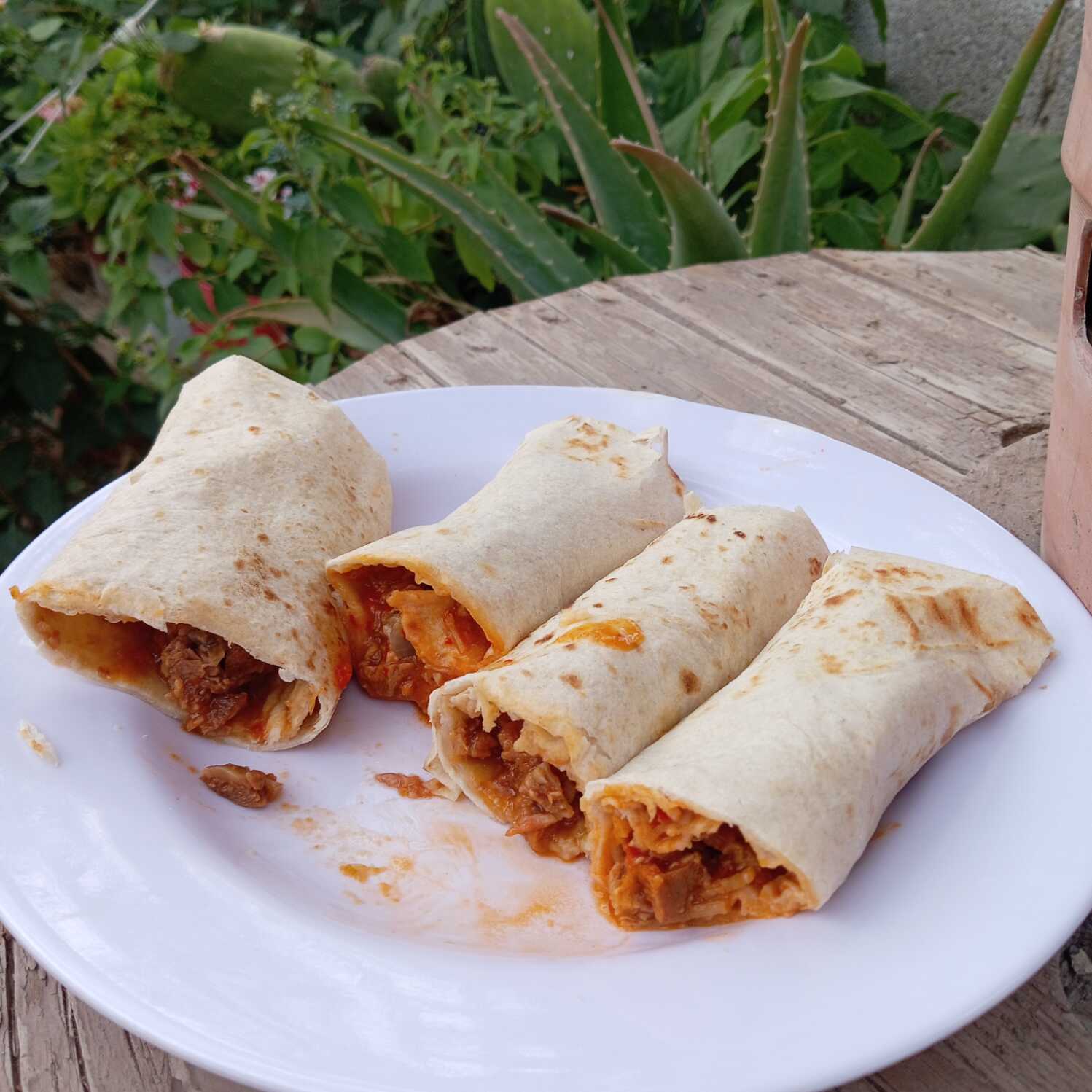 Burritos de prensado en rojo