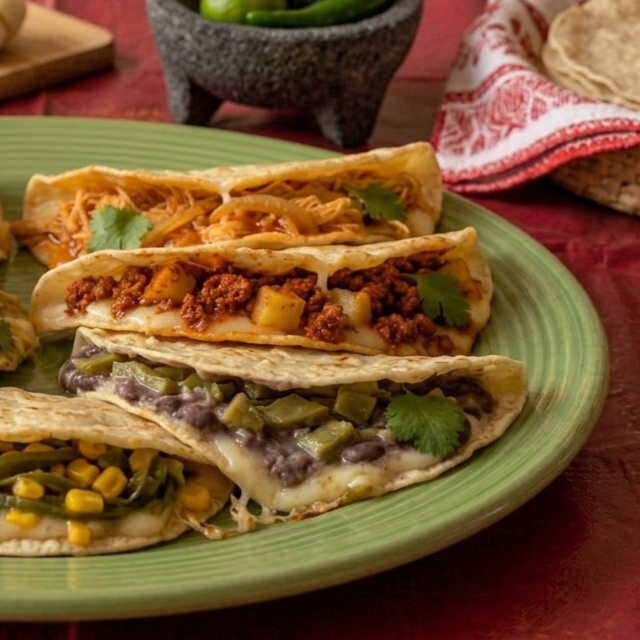 Dobladita con Queso Oaxaca y Guisado