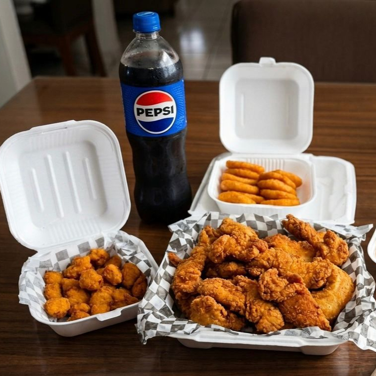 PA COMPARTIR 1/2K DE TENDER+PAPAS+REFRESCO 1.5 LTS