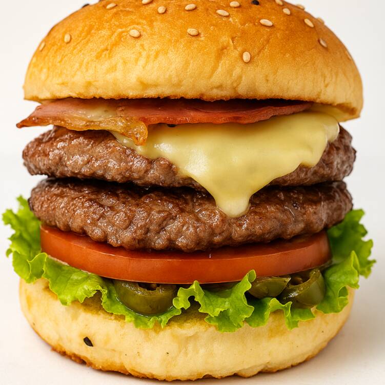 HAMBURGUESA DOBLE CARNE SUPER PROMO