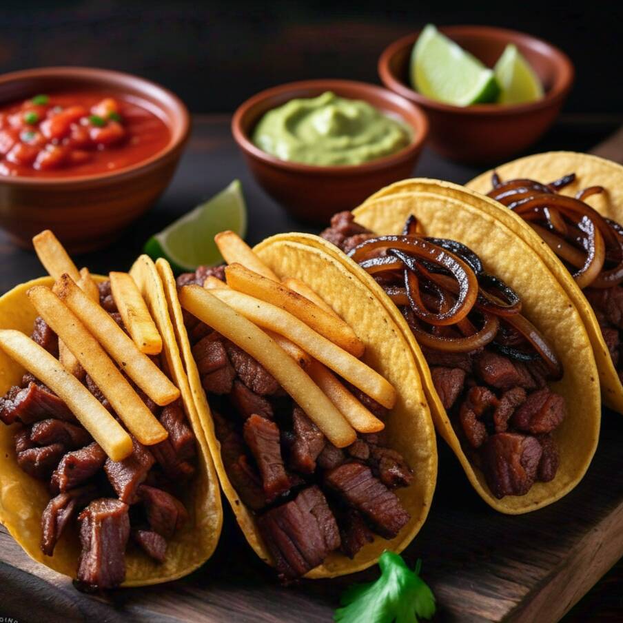 3 Arrachera + 1 Salchicha Asadera (c/Papas)