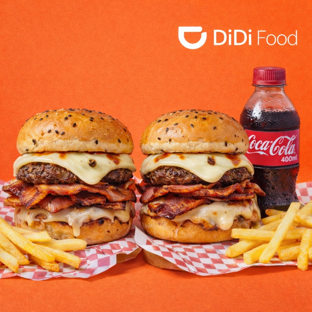 Combito 2 hamburguesas+ Papas+ Gaseosa 400ml