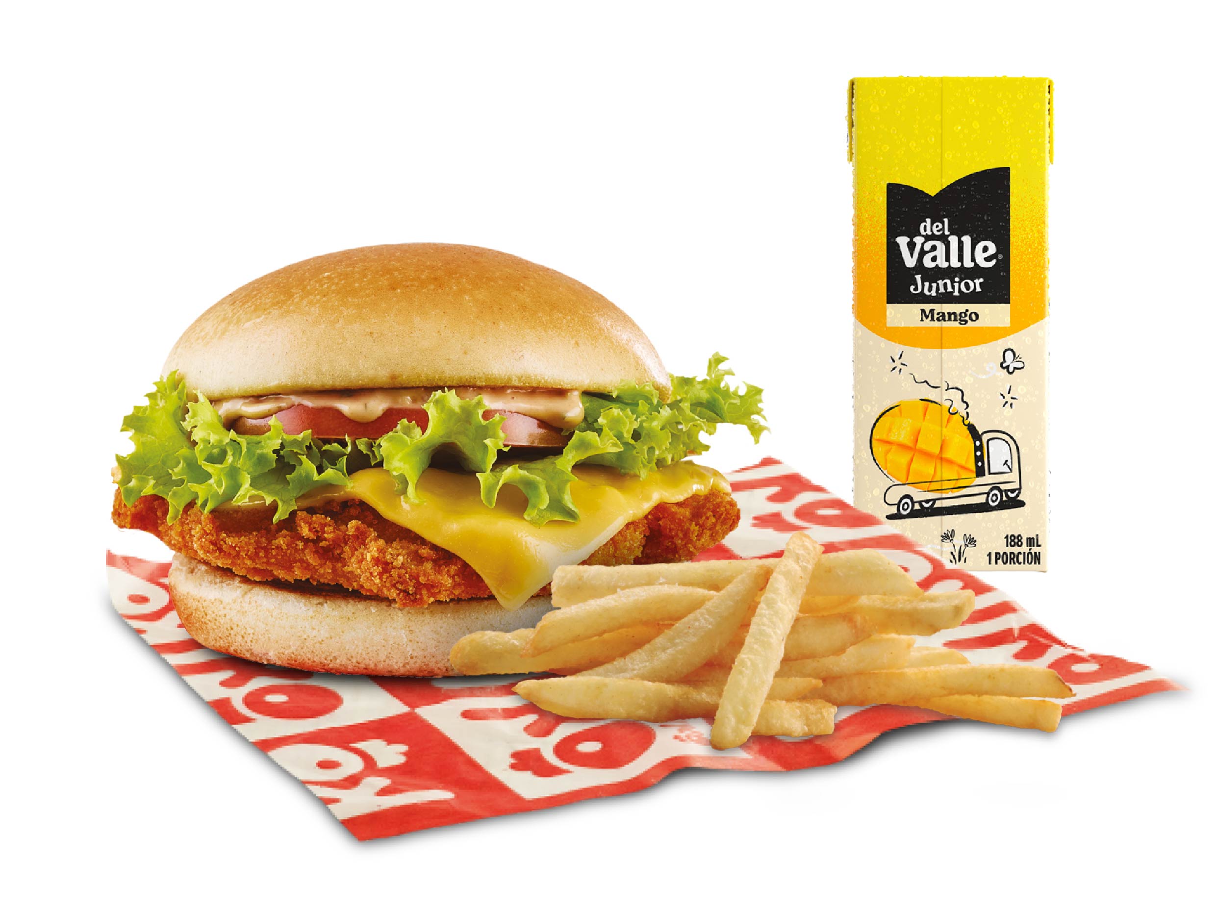 Menu infantil hamburguesa apanada