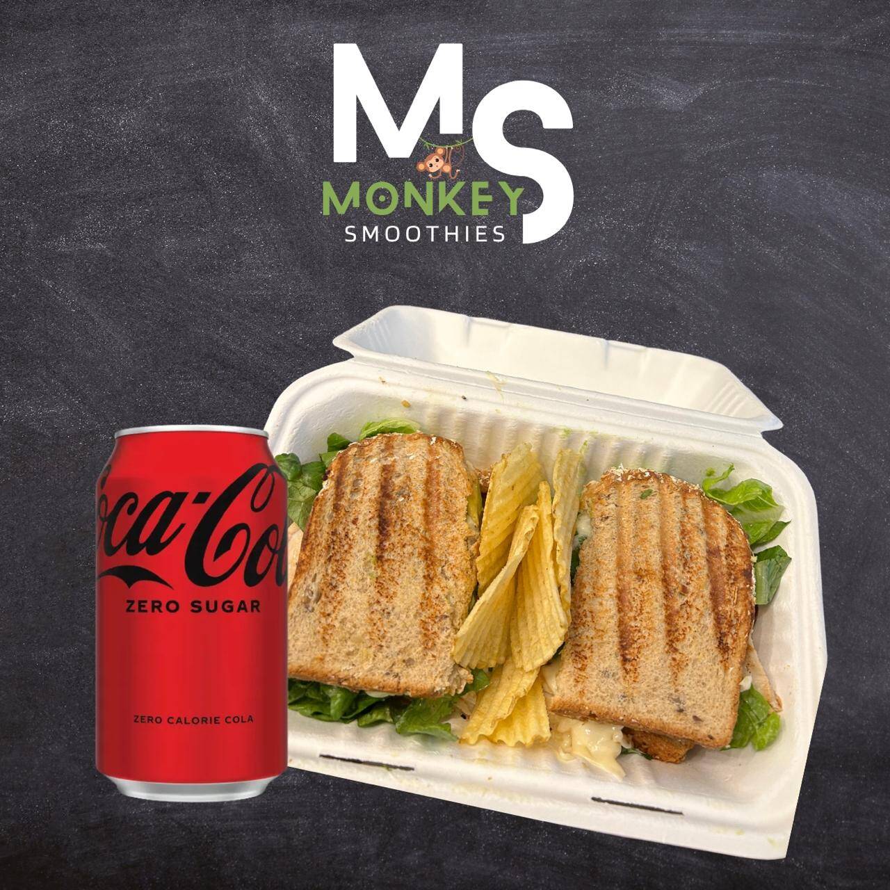 Sandwich de Pollo + Papas + Coca Cola Zero