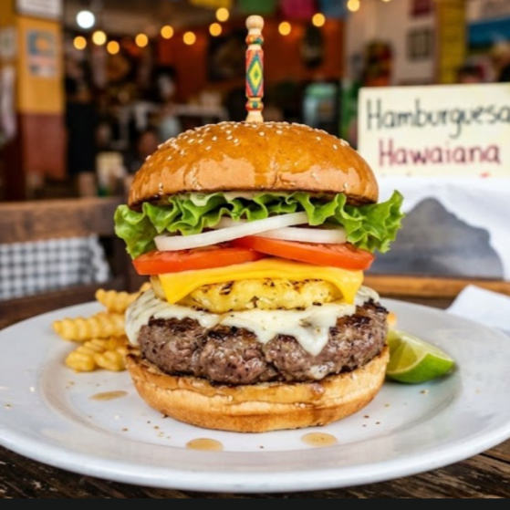 Hamburguesa la Hawaiana