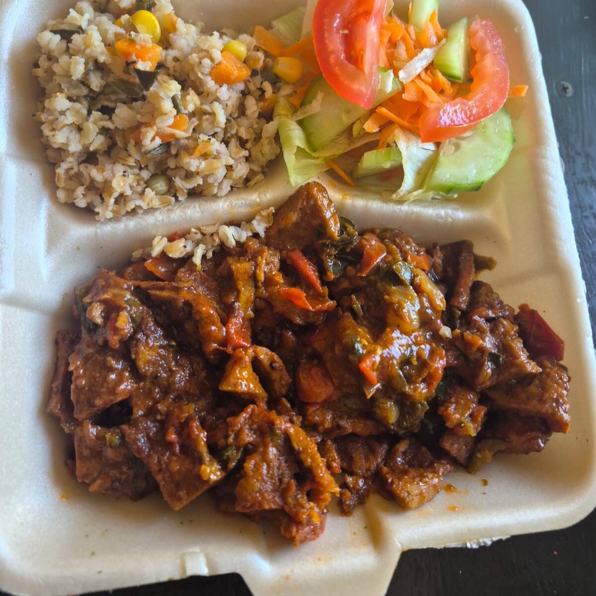 Bistec ranchero vegetariano
