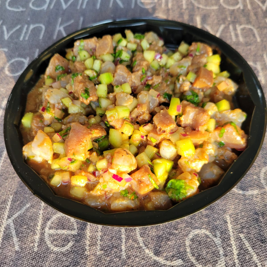 Ceviche Mixto Camaron Crudo y Atun