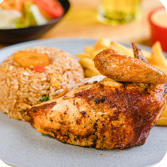 1/4 de Pollo a Lo Pobre