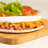 Frango, calabresa, queijo mussarela e cheddar