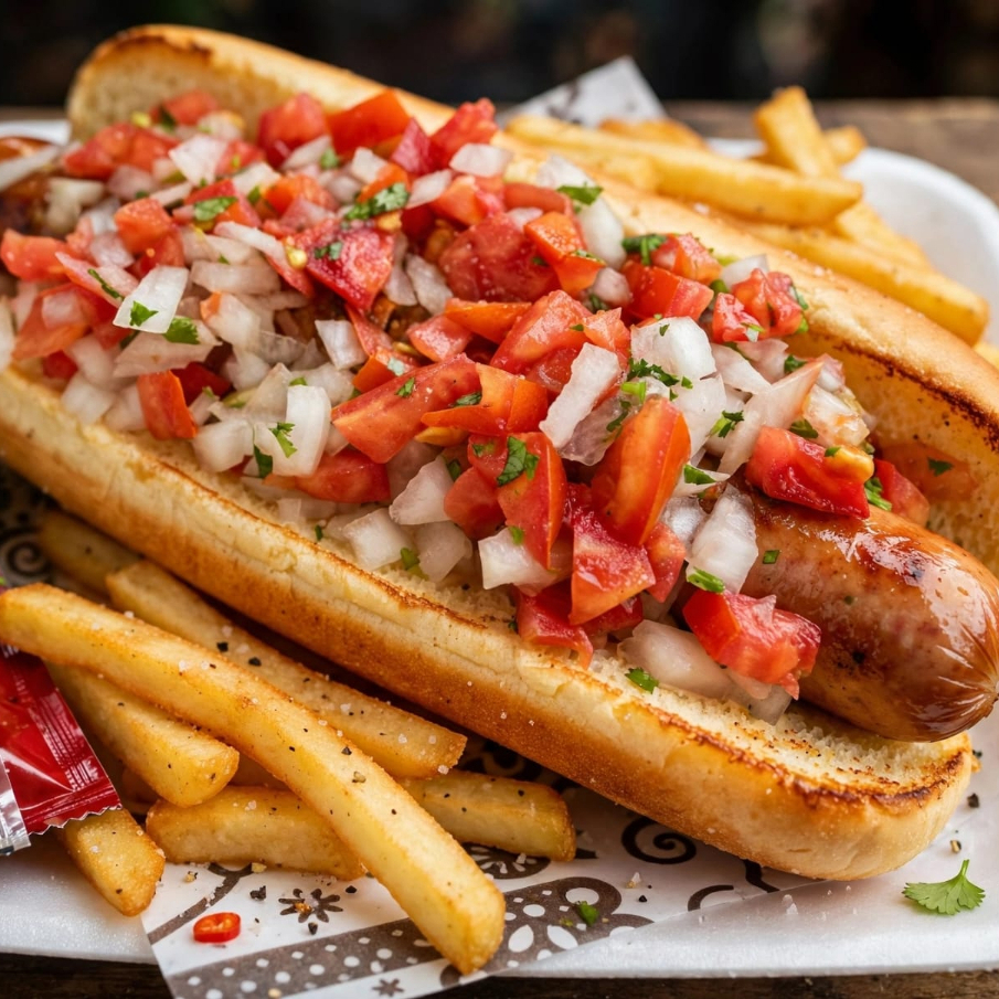 Hot Dog con Papas Fritas