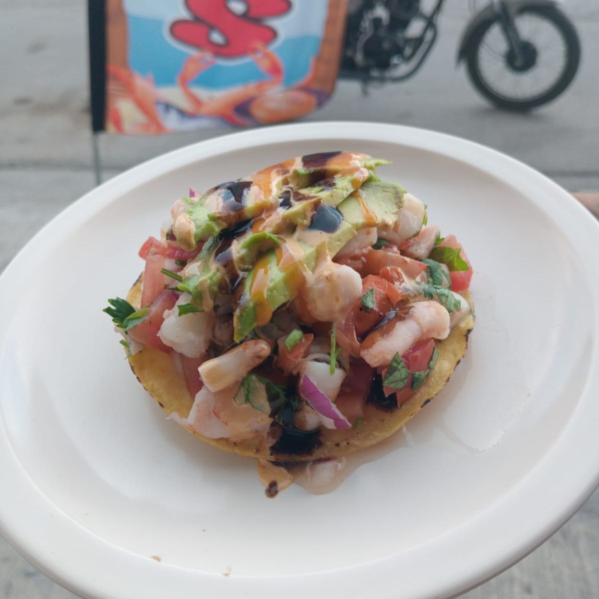 Tostada de Ceviche de Camarón