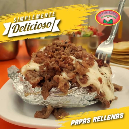 Papa con Bistek con Queso (para 1 persona)