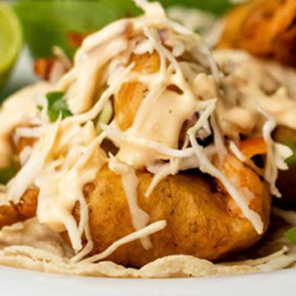 Combo Orden Tacos de Camarón + 1 Agua Fresca 16 Oz