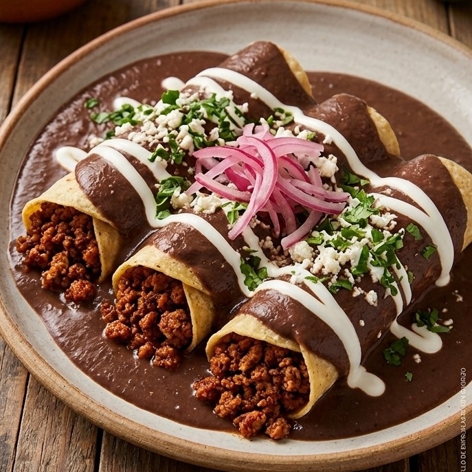 Enfrijoladas con Chorizo
