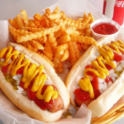 2 Hotdogs Regios Con Papas