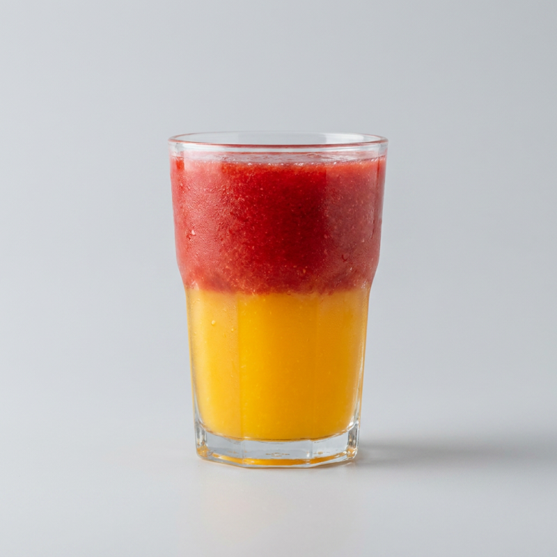 A Laramora 410ml, uma das estrelas de nossa categoria 'Bebidas da Casa', é uma harmoniosa combinação de suco de laranja fresco com um toque superior de suco de morango. Esta bebida bifásica não só apresenta uma divisão clara e distinta entre os dois sabores, mas também proporciona um visual elegante e sofisticado. Servida bem gelada, esta deliciosa mistura é a escolha perfeita para revitalizar o seu Dia. Experimente a refrescância cítrica da laranja equilibrada pela doçura delicada do morango em um único copo!