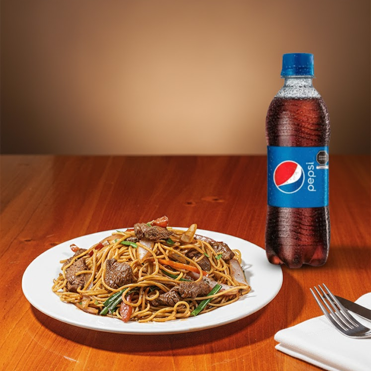 PEPSI 355 ML + Tallarín Saltado con Carne
