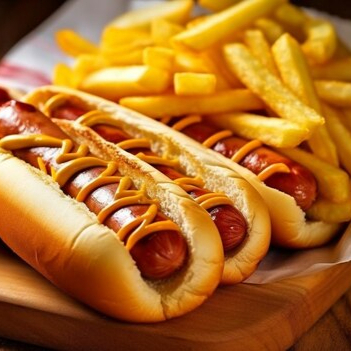 2 Hot-Dogs Sencillos con Papas
