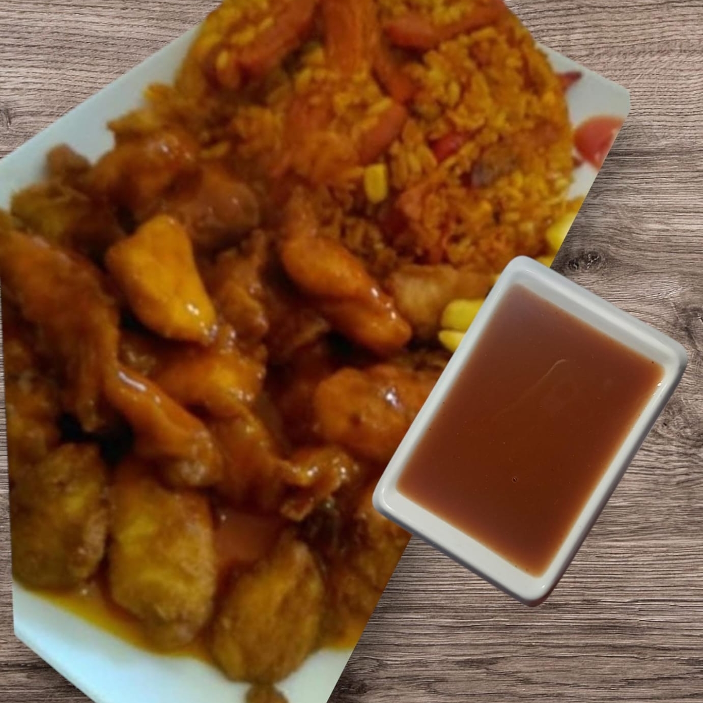Pollo a la Naranja Personal + Arroz Paisa 200Gr.