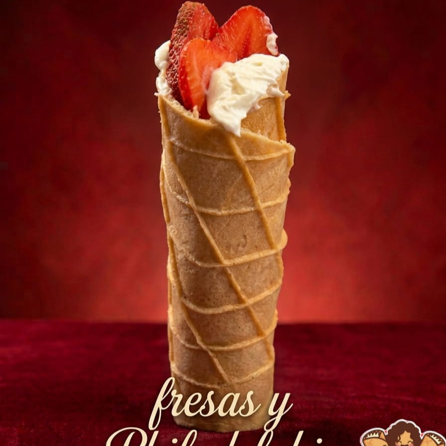 Marquesitas de Queso philadelphia y fresas