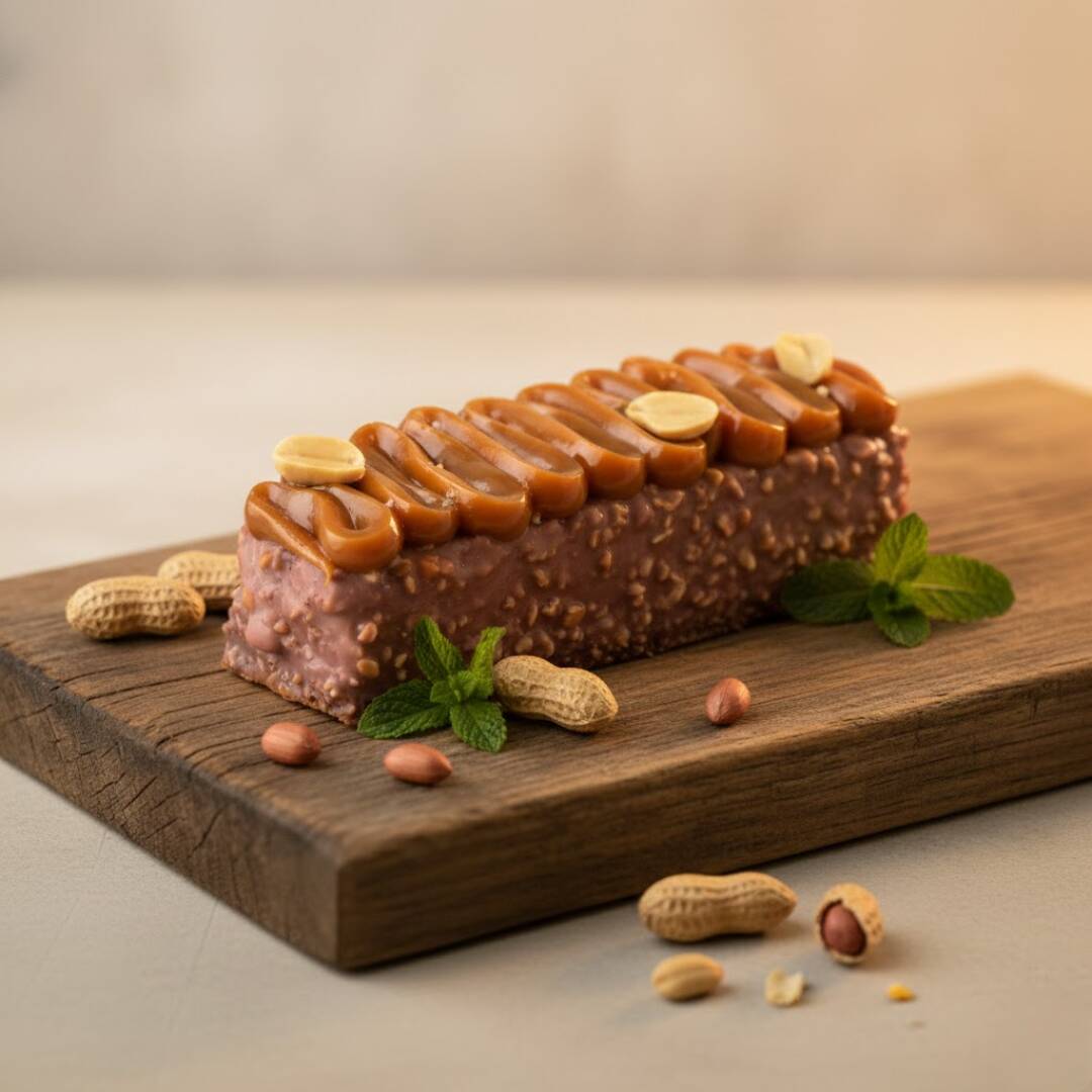 COM DOCE DE LEITE E AMENDOIM