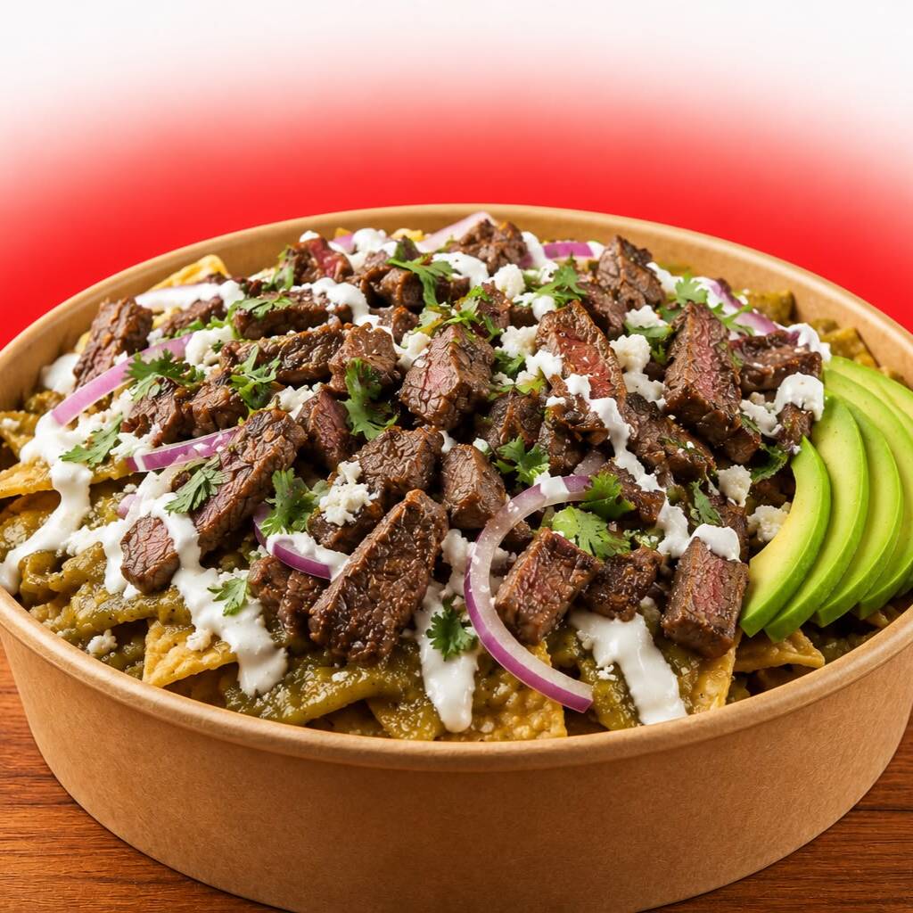 Chilaquiles con Bistec