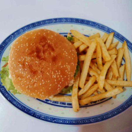 Hamburguesa + Papas + Gaseosa 355ml
