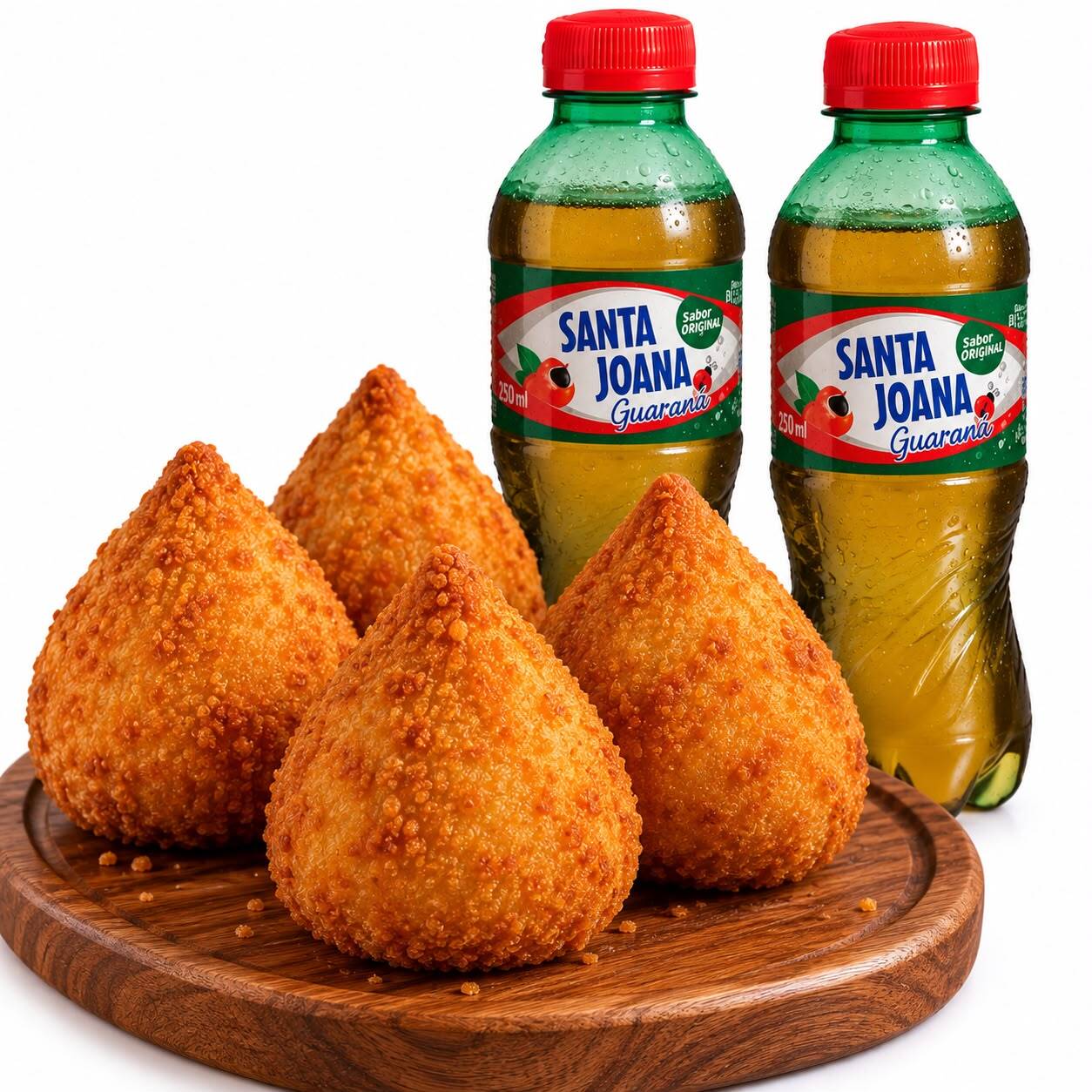 4 coxinhas + 2 santa joana guaraná 250ml