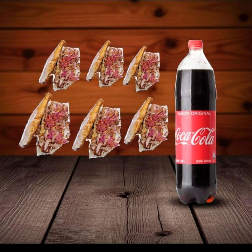 Pack Familiar 6 Tortas Cochinita Enterrada + Coca