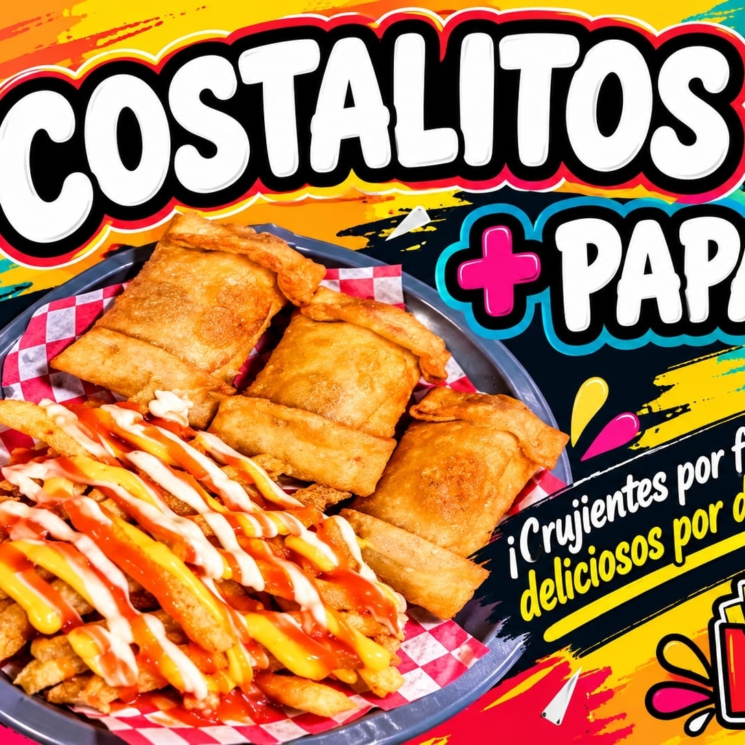 3 COSTALITOS MEXICANOS CON PAPAS A LA FRANCESA