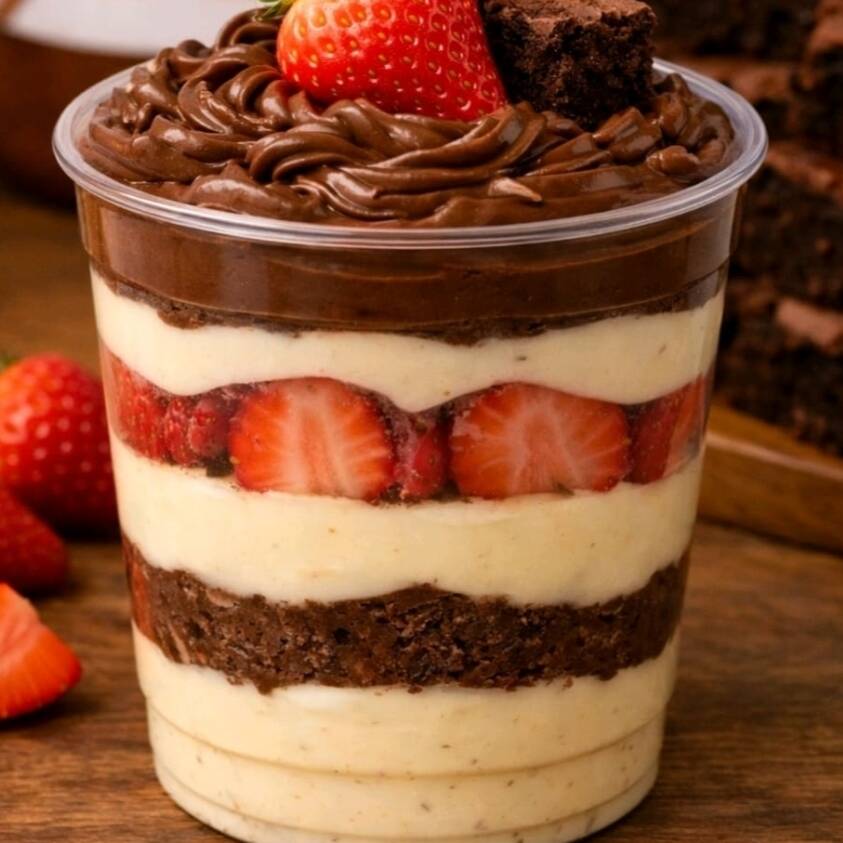 Camadas generosas de brownie macio, Nutella 100% original, brigadeiro de Ninho super cremoso e morangos fresquinhos, criando a combinação perfeita de sabor e textura. Uma sobremesa intensa, cremosa e irresistível em cada colherada.
Ideal para quem ama chocolate e não abre mão de ingredientes de qualidade. Experimente o nosso Copo da Felicidade e apaixone-se!
Tags: Nutella, brownie, brigadeiro de Ninho, Copo da Felicidade, sobremesa, bolo no pote, brigadeiro gourmet, Oreo, Kinder Bueno, morango, chocolate, brownie no pote.